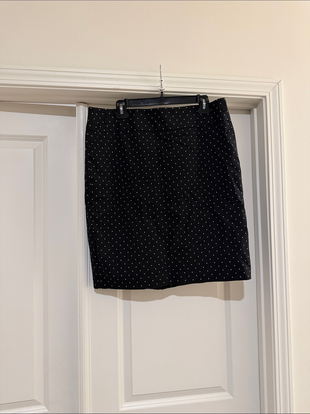 Liz Claiborne Black Mini Skirt with White Microdots